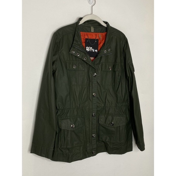 The Fillmore Women's Olive Full Zip Military Bomber Jacket Sz Large - Picture 3 of 8